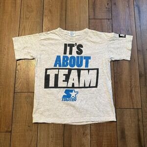 STARTER Gray Tee with Blue and Black Graphic - "It's About Team"